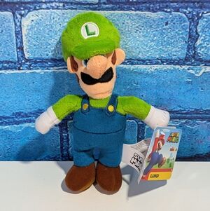Brand New JAKKS Pacific Super Mario Bros. Small Plush Toy Stuffed Animal Luigi